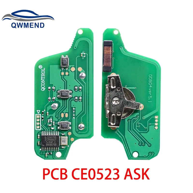 

QWMEND 3Buttons Remote Car key PCB ASK For peugeot 407 407 307 308 607 For Citroen C2 C3 C4 C5 CE0523 CE0536 Circuit Board