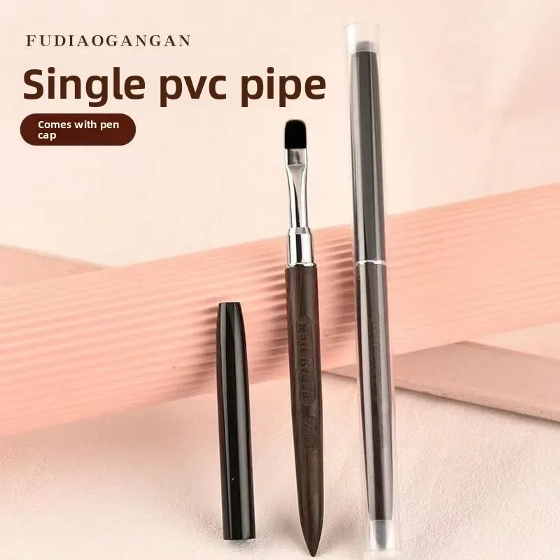 Conjunto de escova de arte de unha de sândalo com grande cabeça plana redonda círculo quadrado caneta de fototerapia para cola de extensão de artista de unhas especial