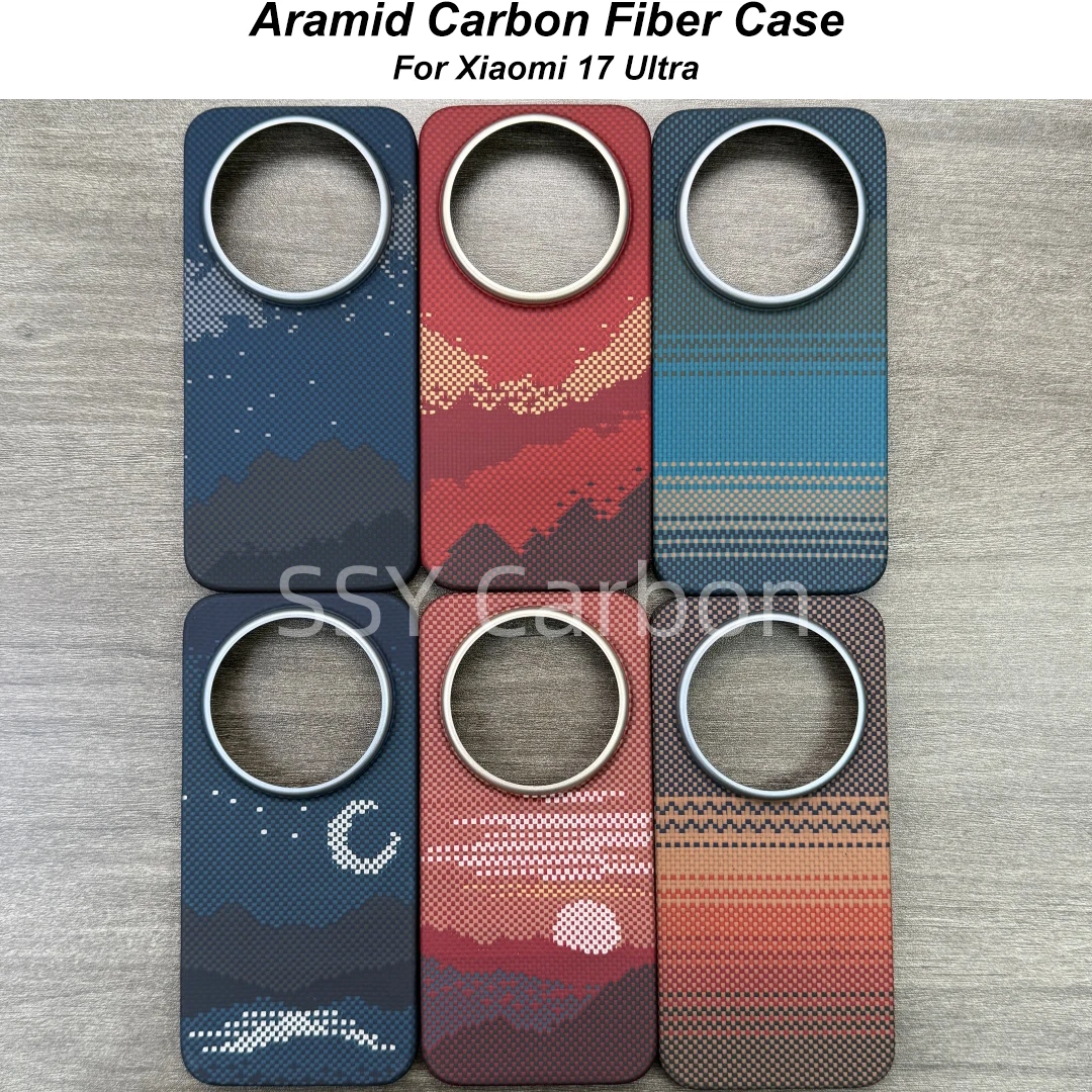 

Real Carbon fiber Case For Xiaomi 17 Ultra Aramid fiber Slim design Anti-fall ultra light ultra thin Phone shell