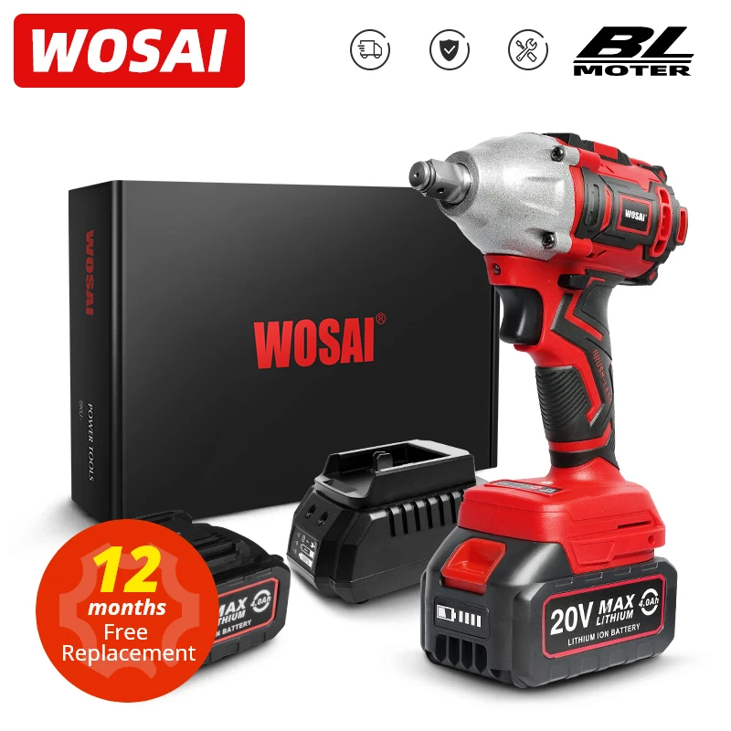 WOSAI MT Series ประแจผลกระทบไฟฟ้าเจาะ20V Brushless ประแจแบตเตอรี่ Li-Ion ไร้สายประแจซ็อกเก็ตการติดตั้งเครื่องมือ