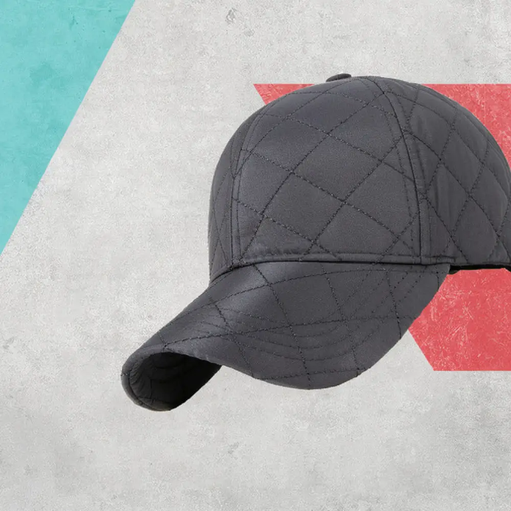 Fashion Quilted Baseball Cap Unisex Warm Winter Spring Hat Outdoor Hiking Sports Casual Adjustable Sunshade Gear