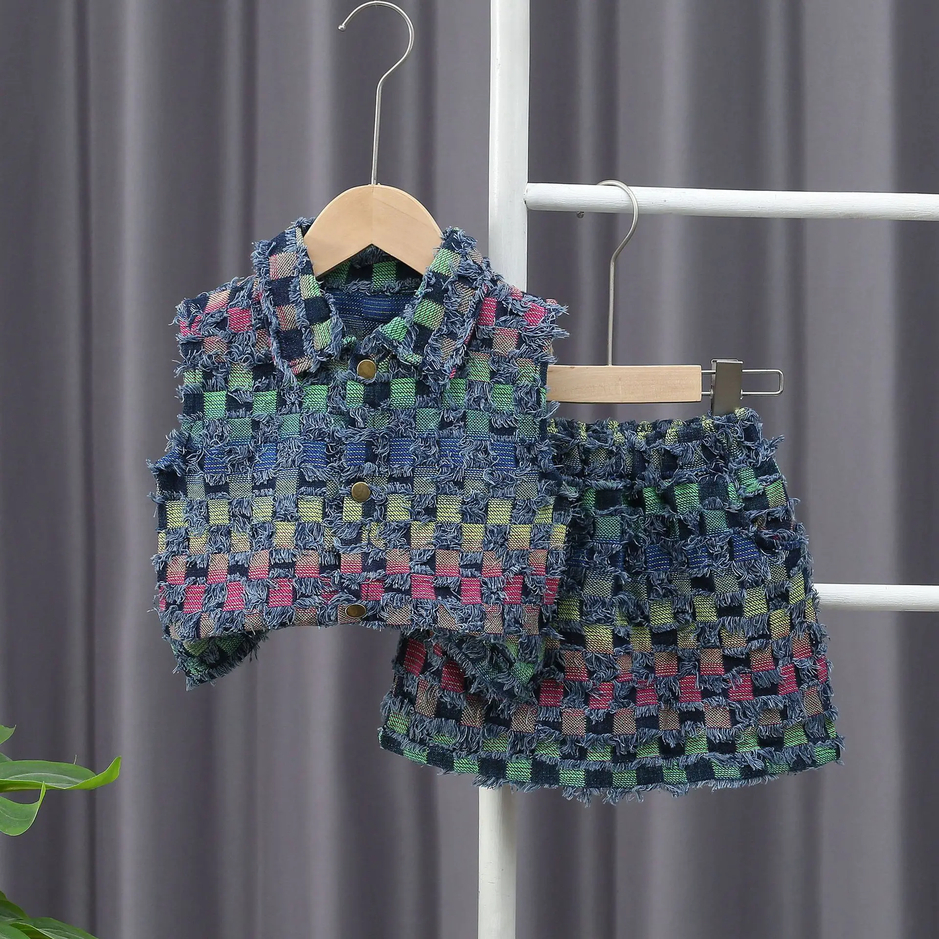 

Girls Denim Clothes Sets Summer 2025 Children Fashion Sleeveless Shirts Skirts 2pcs Dress Suit For Baby Birthday Party Outfits 5