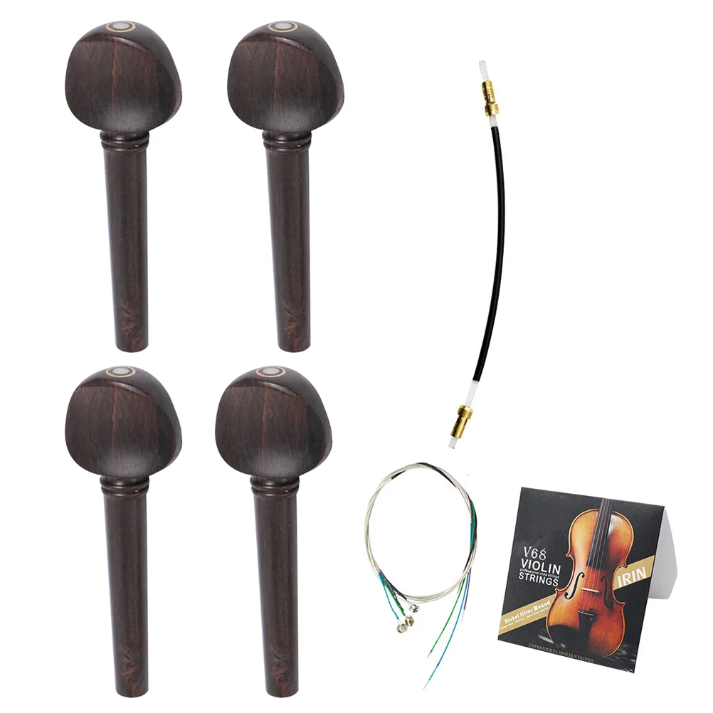 Violin Three-Piece Set Ebony Parts Accessories Practical Supplies Strings Tuning Accessory