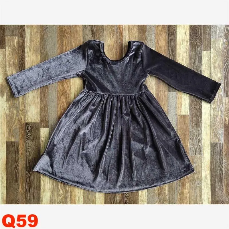 Black dress autumn long dress for girls baby long sleeve long cotton warm outdoor school gathering water wear girls clothes