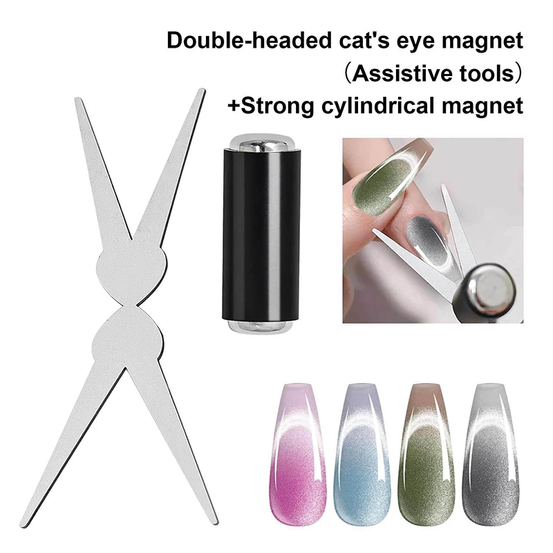 Doppelkopf Katzenauge Nagel Magnetstab Superstarker Gelpoliermittel Magnet Stift Zylinder Multifunktions Katzenauge Magnet Eisenblech