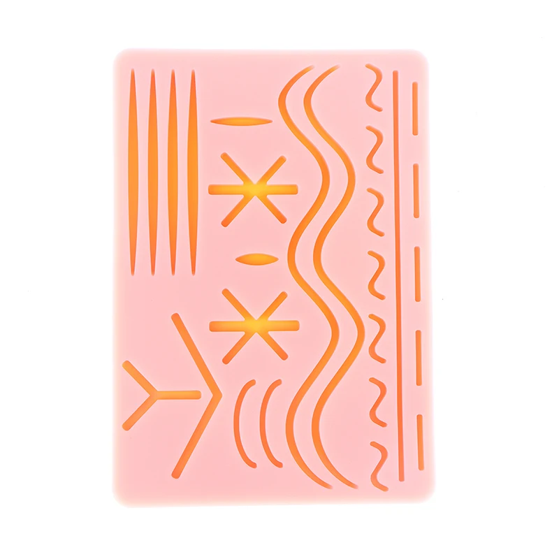 Silicone Medical  Anatomy Practice Suture Pad Model Pad Skin Suture Training Model Surgical SuturePad Human Traumatic Skin Model