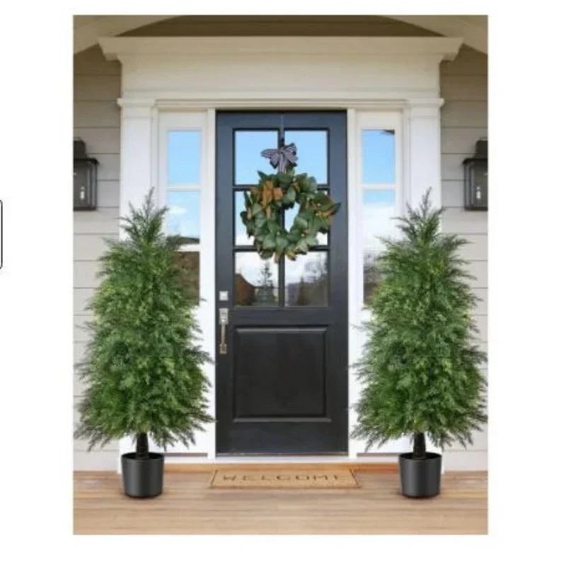 Artificial Cedar Trees Artificial Shrubs Tree Garden Decorations 1PCS  Artificial Pruning Trees Uv Resistant Shrubs Pot Plants