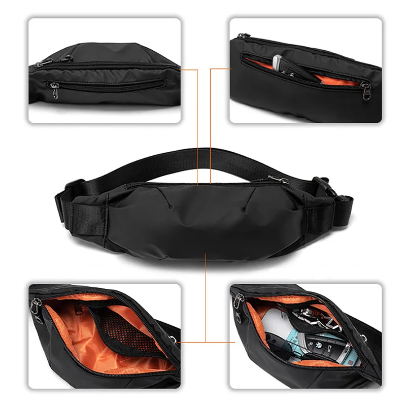 Men Fanny Pack Teenager Outdoor Sports Running Cycling Waist Bag Pack Male Fashion Shoulder Belt Bag Travel Phone Pouch Bags