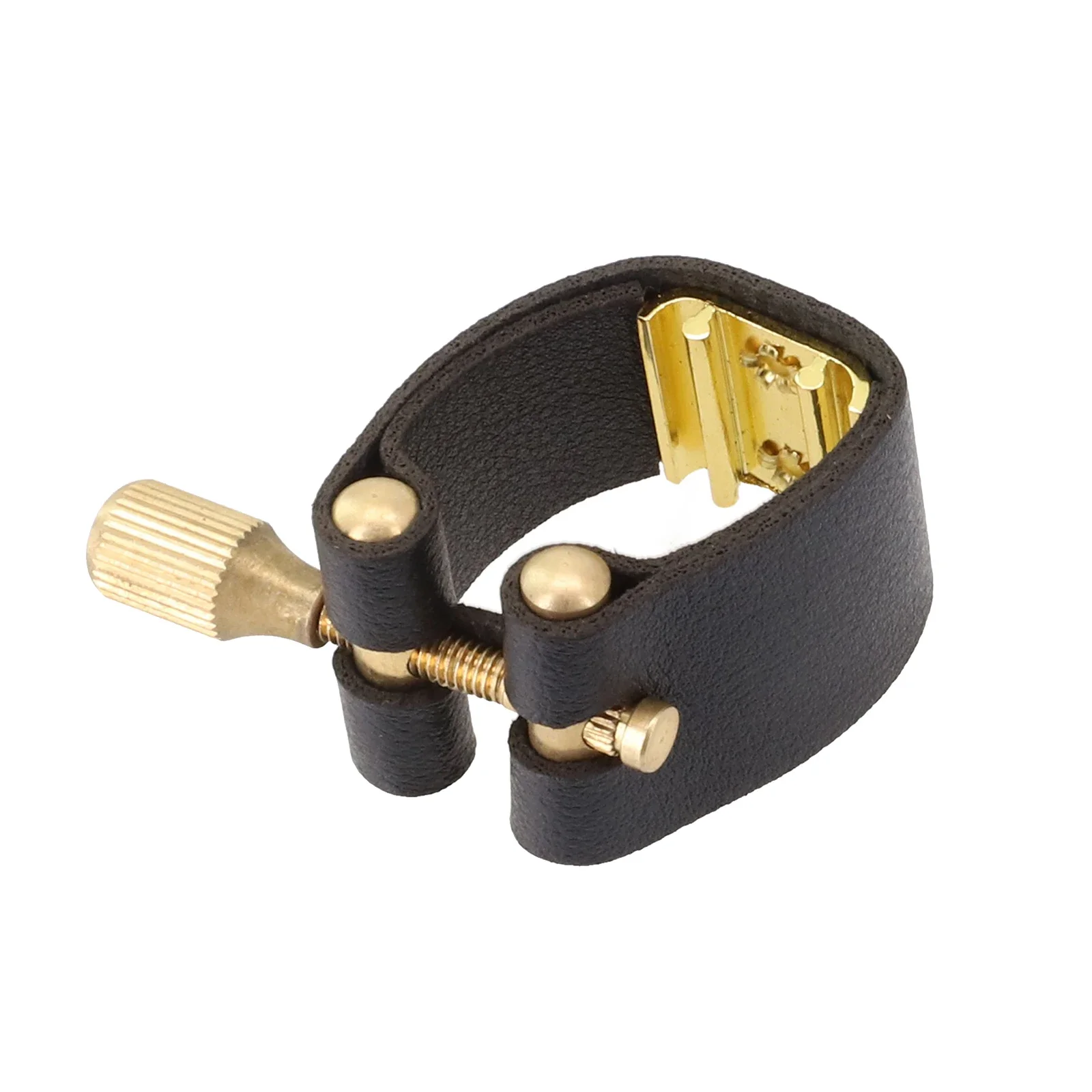 

For Alto Sax Saxophone Ligature Practical Accessories Parts Black Fastener Mouthpiece PU Leather+Metal High Quality