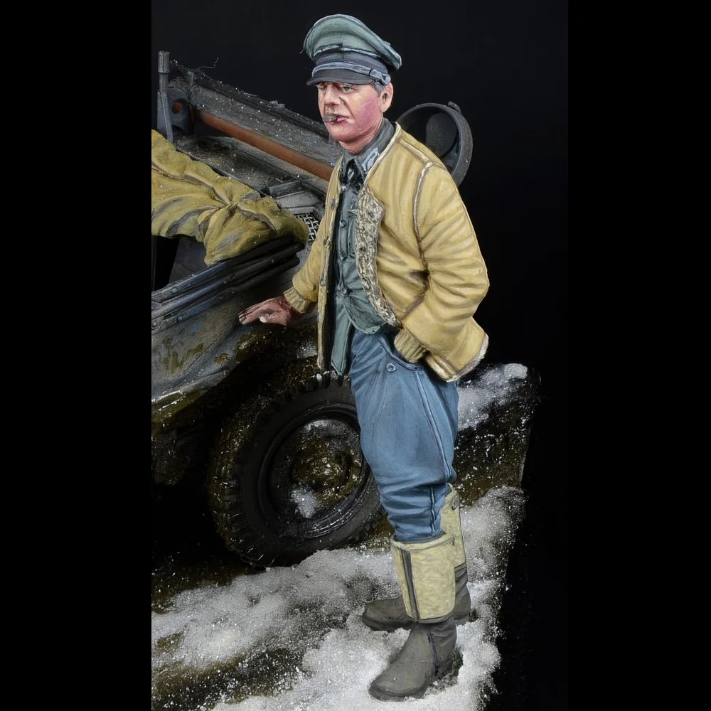 Harzmodellfigur Soldat, 1/35 Offizier, Winteruniform, stehende Haltung, GK, Militärthemen, unmontierter und unbemalter Bausatz