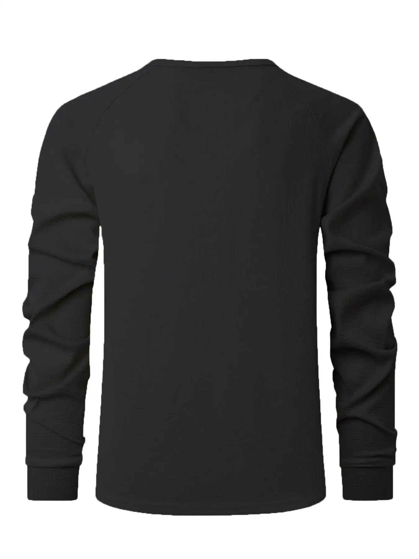 2025 Best-Selling New Vintage Waffle Solid Color Men's Henry Shirt Breathable Casual business, Men Button Down Round Neck Long