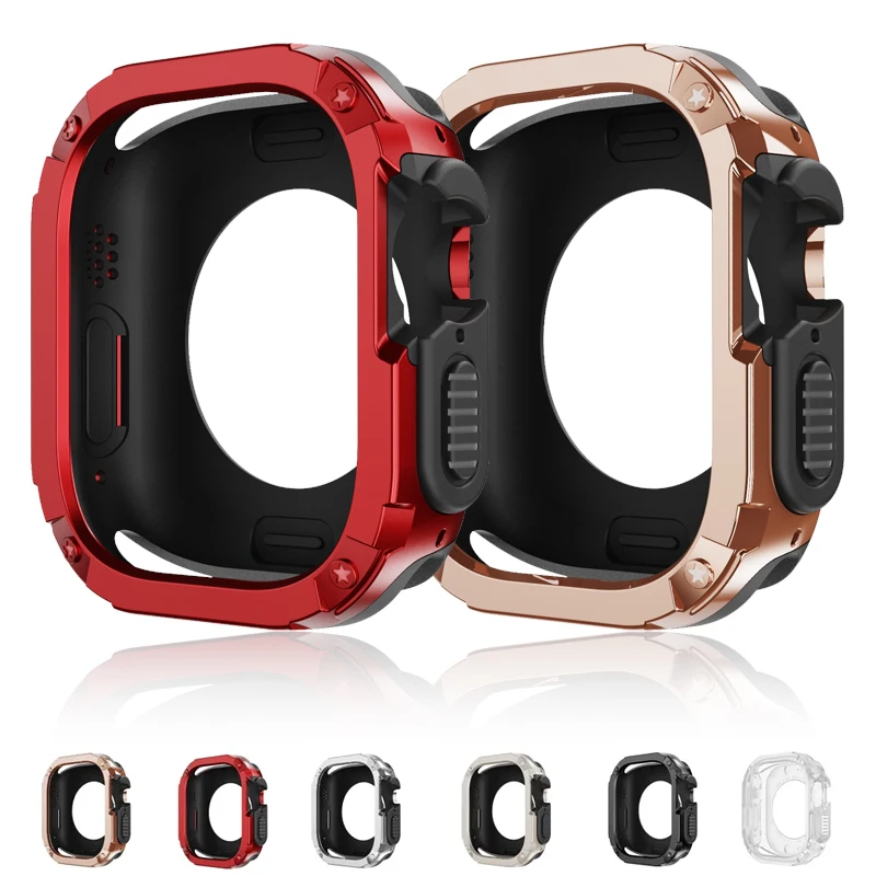 Coque antichoc 2 en 1 pour Apple Watch, TPU + PC, pare-chocs de protection pour iWatch Series Ultra 9, 8, 7, 6, 5, 4 SE, 49mm, 41mm, 45mm, 40mm, 44mm