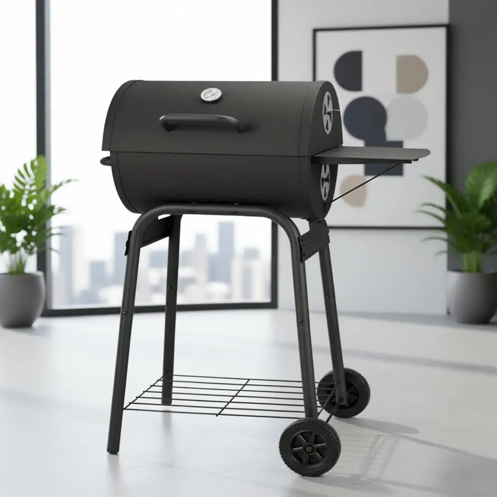 

Barrel Charcoal Grill, Large Charcoal Grills with Side Shel, Outdoor BBQ Grill,Perect or Backyard Camping, Patio Parties, and Pi