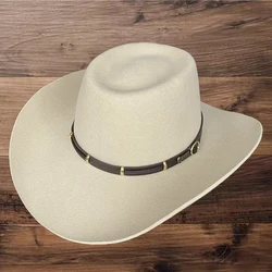 LIHUA Brand 100% Wool Wide Brim Fedora Hats For Women Men Black/White/Brown Color Dress Hat Felt Panama Hat With Dome Shape .