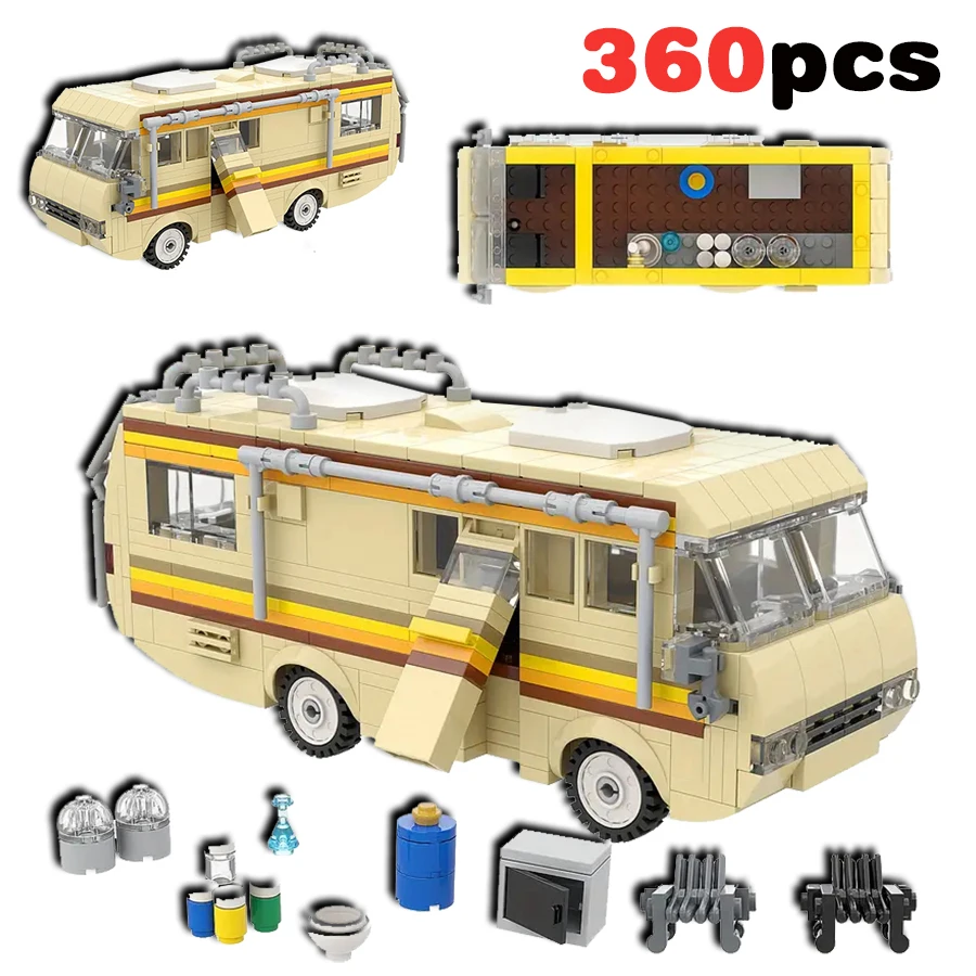 

2024 New Breaking Bad Car Building Blocks Kit Creative Van House Camper Toys Vehicle Toy for Children Adult Birthday Xmas Gift