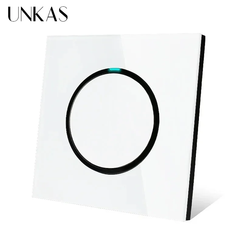 UNKAS رمادي 1 2 3 4 عصابة 1/2 طريقة عشوائية انقر فوق/إيقاف المرور من خلال الجدار مفتاح الإضاءة مؤشر LED لوحة زجاجية كريستالية رمادية