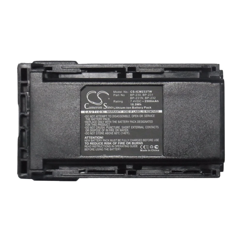 Radio bidirectionnelle 2500mAh / 18.50Wh batterie pour Icom BJ-2000 BP-230 BP-230N BP-231 BP-231N BP-232 BP-232H BP-232N BP-232WP