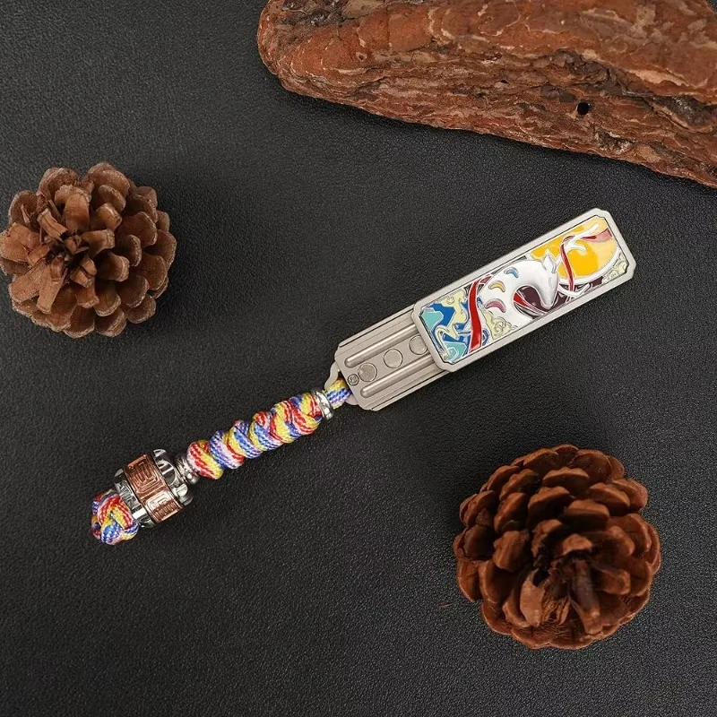 تسعة ألوان الغزلان ضبط الشوكة EDC المغناطيسي دفع بطاقة المنزلق الملونة قلادة سبينر تململ الضغط الإصبع لعبة الدوران