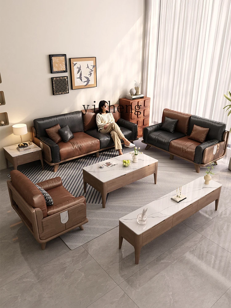 

QZT Walnut Solid Wood Sofa for Small Living Room Furniture
