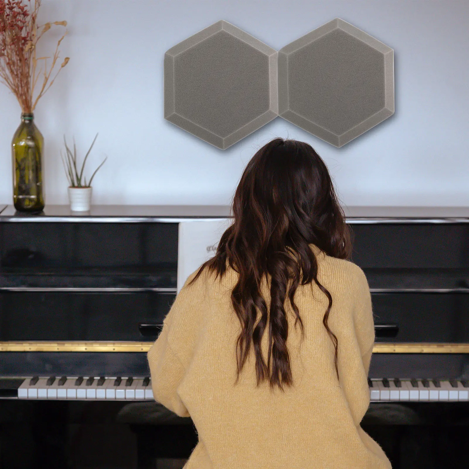 2 قطعة لوحات امتصاص الصوت مسدس داخلي عازل للصوت جدار الحصير الحد من الضوضاء لوحات عازلة للصوت الصوت برهان جدار حصيرة #2