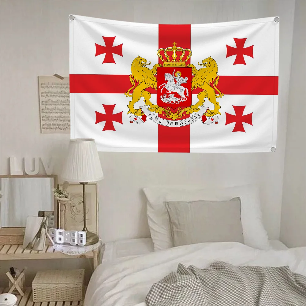 Double Penetration Flag  Georgian Flag Fall Decor Home Garden Flags for Bedrooms Tapestry Outdoor Custom Decoration Hang Banners