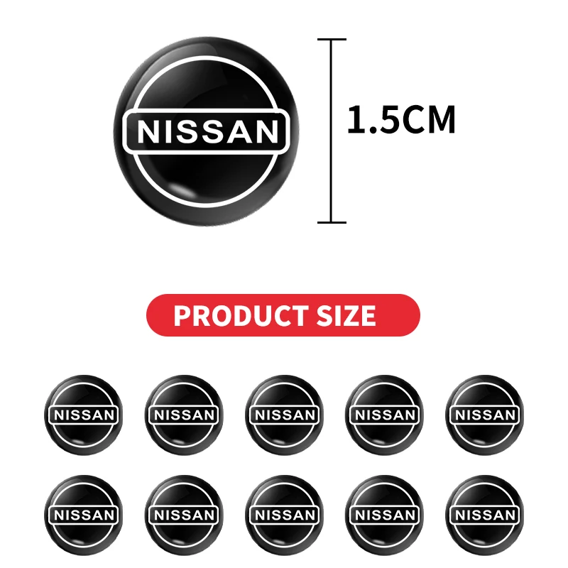 10Pcs 15mm Car Lock Keyhole Stickers Decoration Protection For Nissan J10 X-Trail Qashqai Juke Leaf Micra NOTE Patrol Gadgets