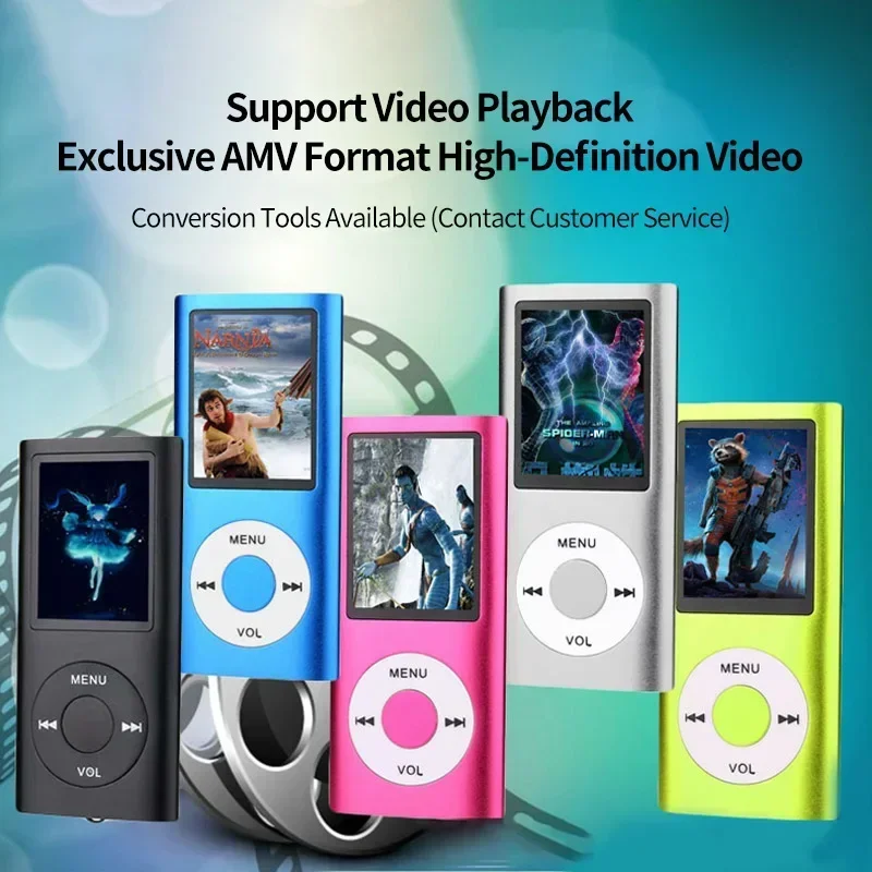 Portable MP4 Player Digital Display Screen Support E-book Reading Mini Walkman Sports Running Music Player Built-in Microphone