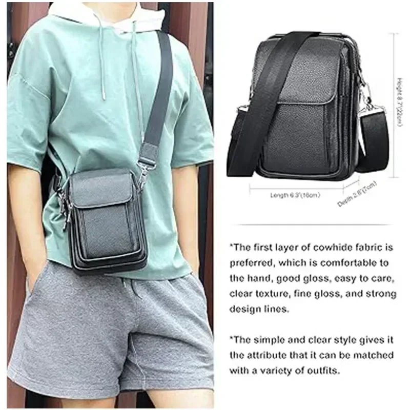 SW4 Casual Bag Men's Multifunction Crossbody  Patent Leather Travel Chest  Pack