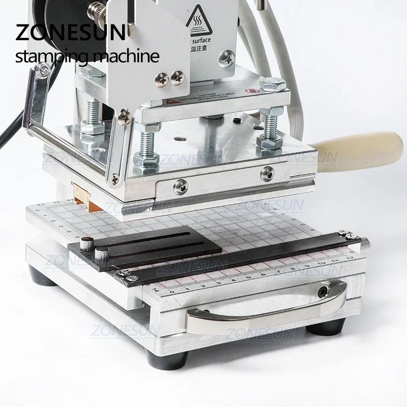 Zonesun zs110 bancada de trabalho slideable digital madeira papel pvc couro folha quente carimbo gravação bronzeamento máquina imprensa calor