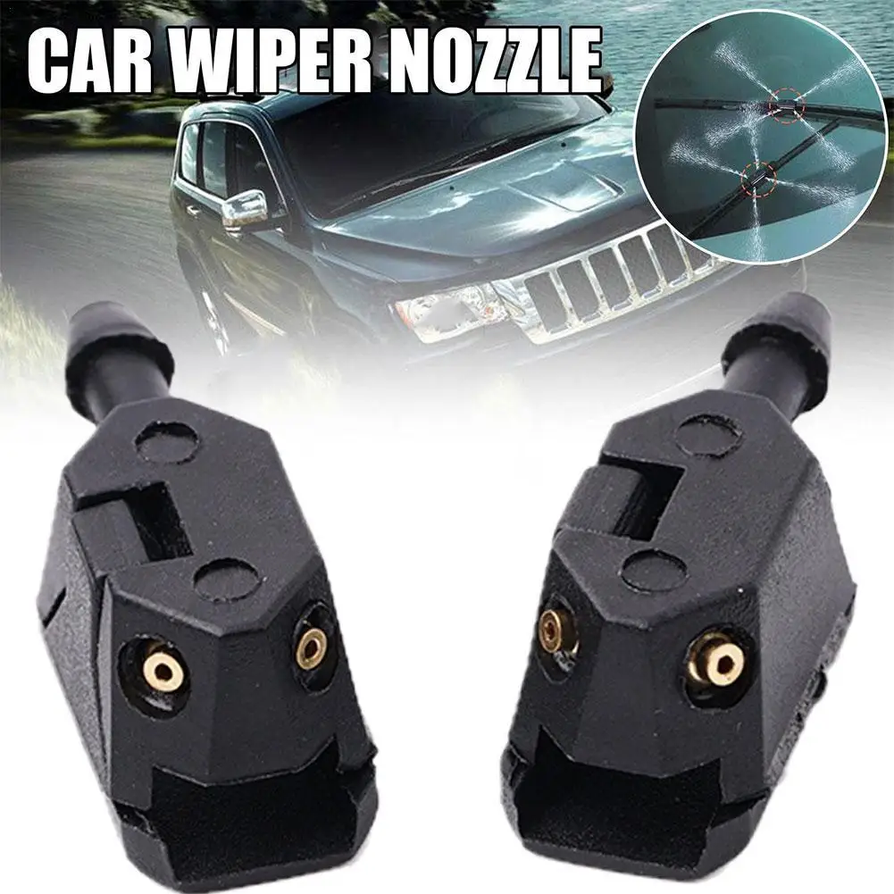 2Pcs Universal Car Windscreen Washer Wiper Water Spray Jets Nozzles Mounted Onto 8mm 9mm Arm Adjusted 4 Way Upgrade