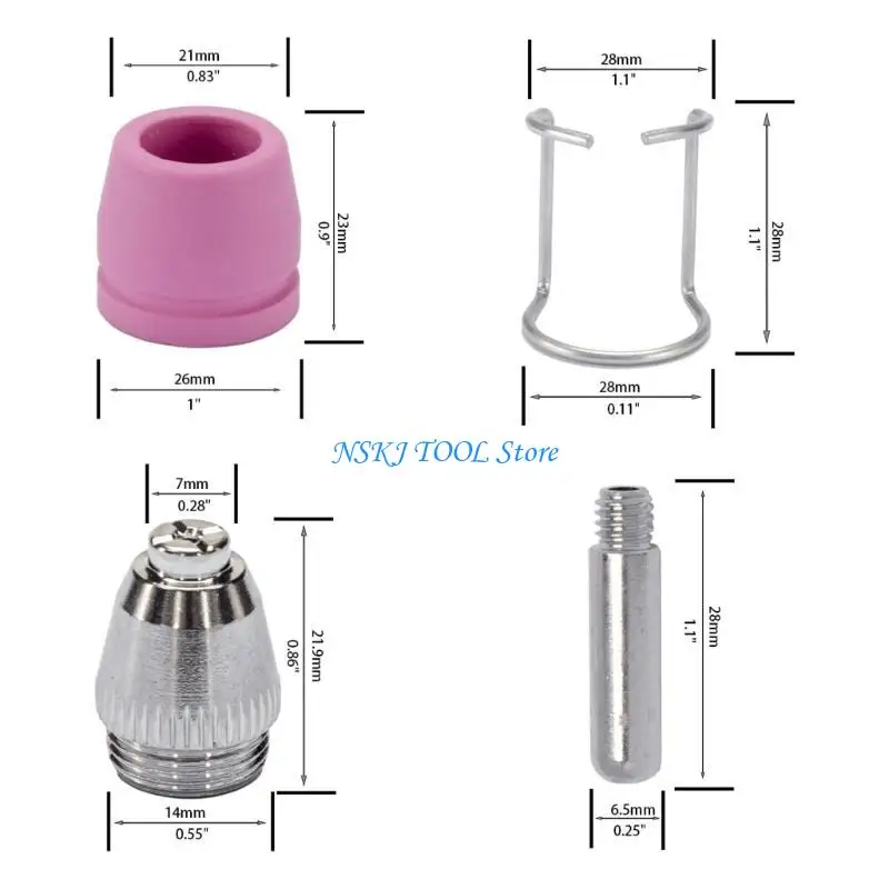 L8RC 24PCS SG55 AG60 WSD60P 플라즈마 커터 절단 토치 팁 노즐 교체