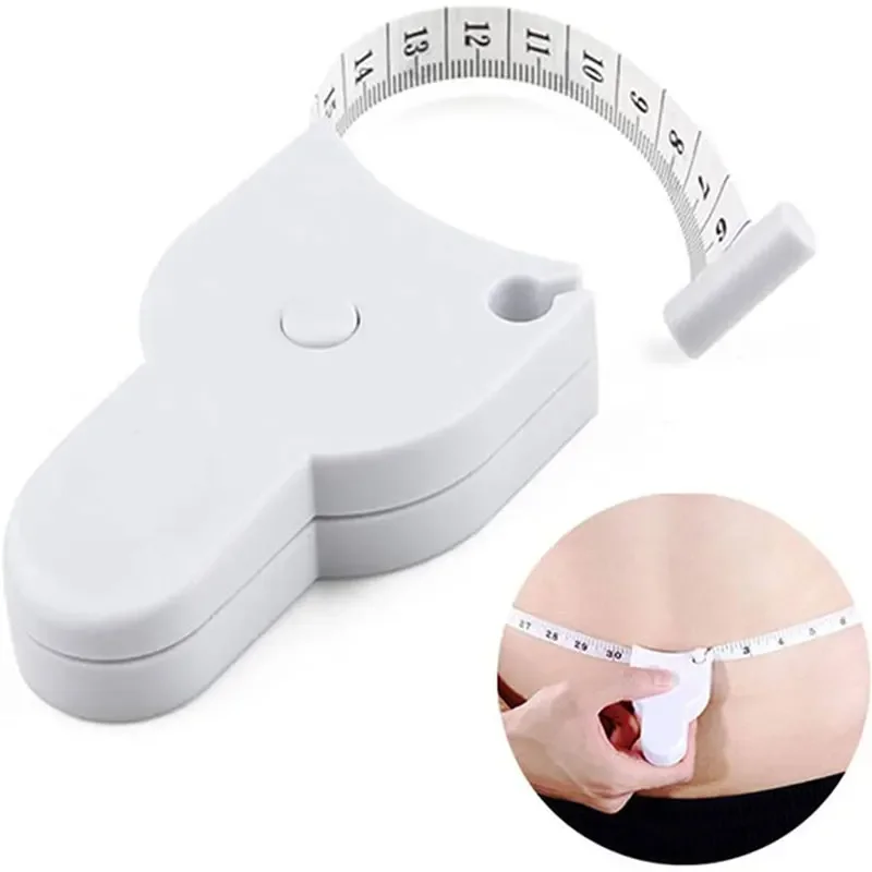 2Pcs/Set White PVC Body Fat Caliper Measure Tape Tester Fitness Clip Fat Measurement Tool Slim Chart Skinfold Test Instrumen