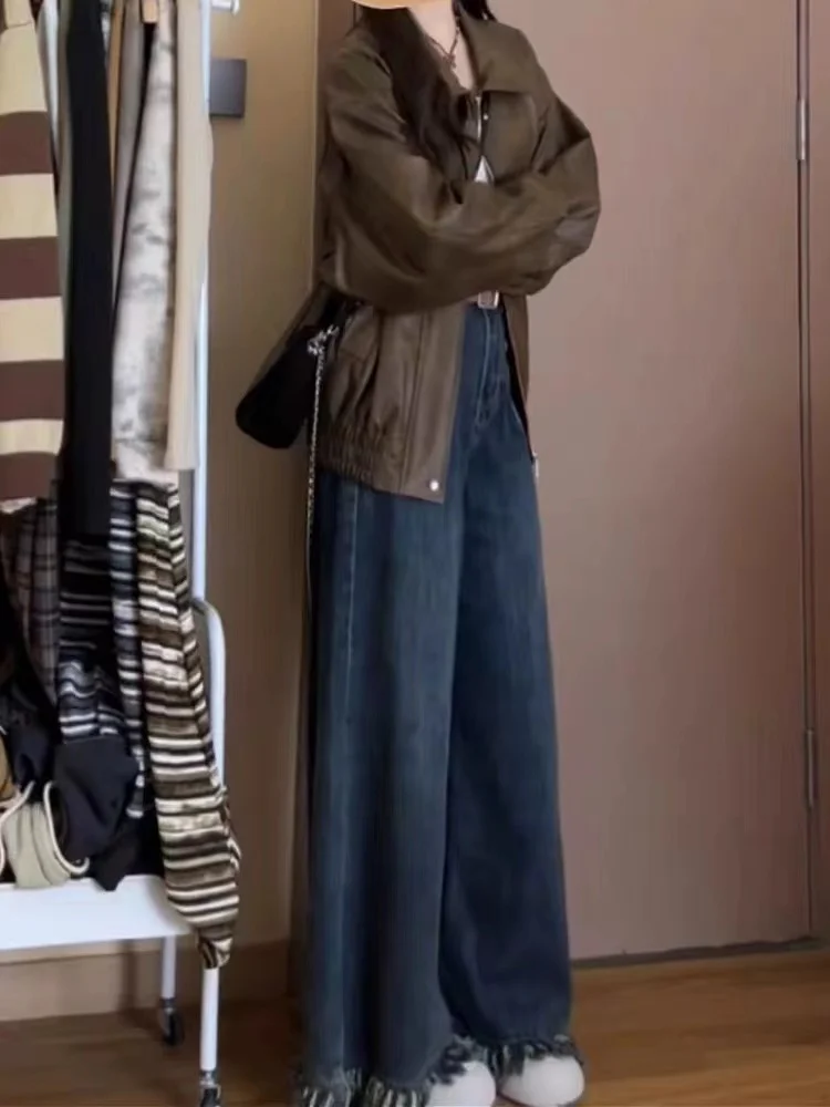 Pantalon à jambes larges pour femme, séchage rapide, coupe cintrée, urbain, Dopamine, cordon de serrage, ceintures, coureurs, fluide, épissé, rétro, été