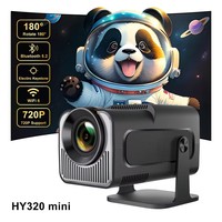 HY320 Mini Newly Native 720P Android 11 4K Projector 300ANSI Wifi6 BT5.0 Cinema Outdoor Portable 180° Rotable Projector