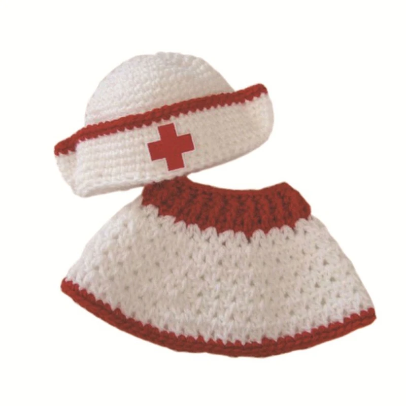 Baby Knitting Hat Skirt Set Photo Props Newborn Cos Play Costume Accs 2-in-1 Set Dropshipping