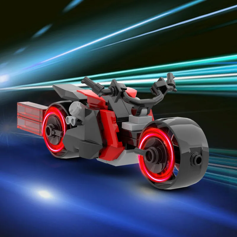 

S0091 God of War - Small Light Wheel Motorcycle Children's Building Block Toy Model Ornament Model Small Particle Assembly