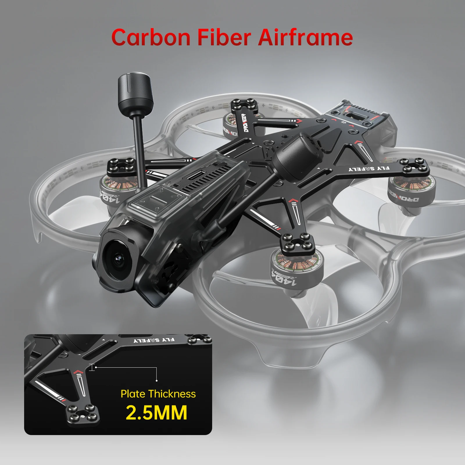 Droneer C2501 O4 PRO FPV Drone Sub-250g with F722 40A AIO FC, 4K Stabilized Video DJI O4 Compatible, Cinewhoop Freestyle view 4