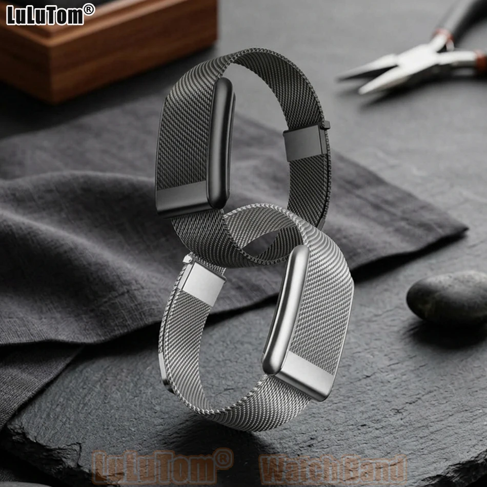 For WHOOP 5.0 MG Two-Section Magnetic Milanese Loop Strap For WHOOP 5.0 Life Sport Breathable Stainless Steel Replacement Bands