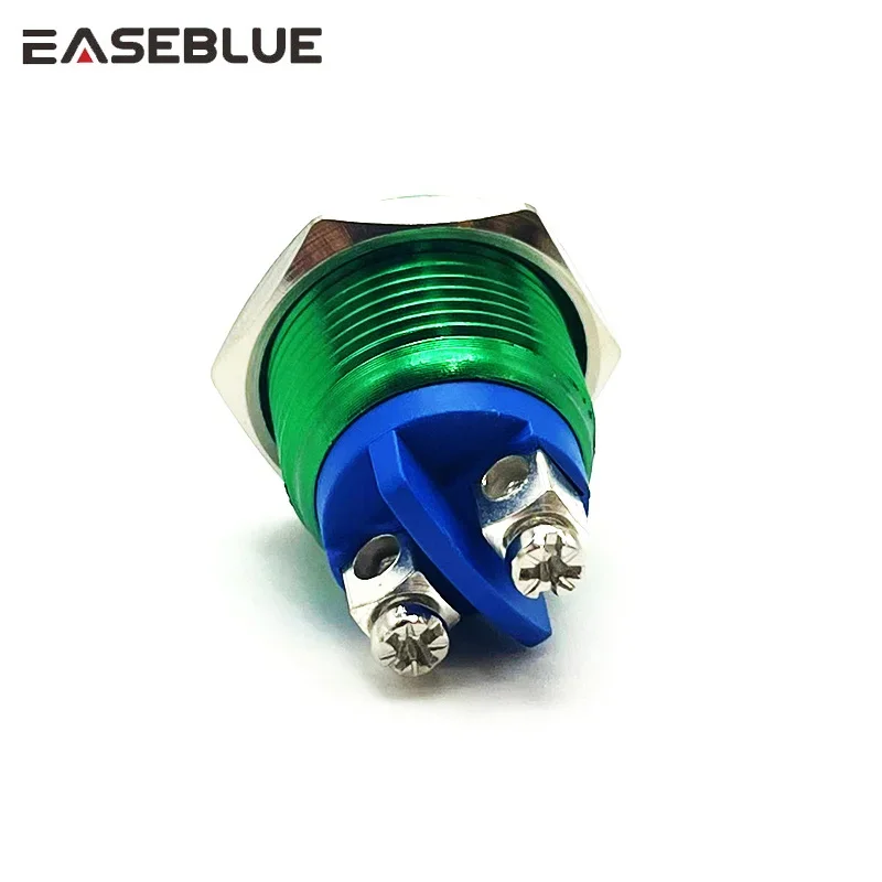 22mm metal Push Button Switch Momentary Self Reset /latching Oxidation Red Yellow Blue Green BlackﾠScrew pins Feet high flat bal