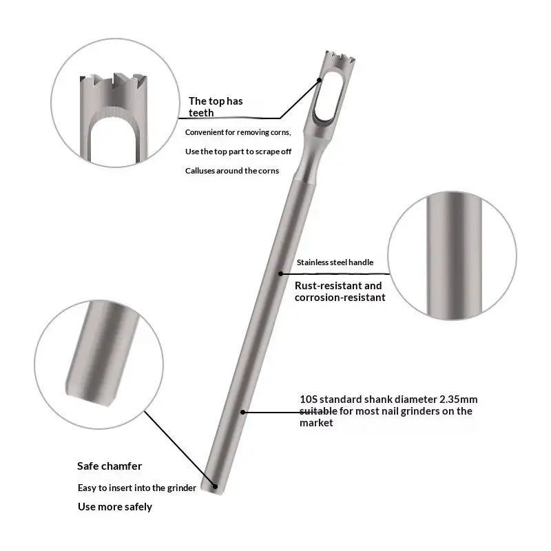 NEW Tungsten Steel Pedicure Drill Bit Clavus Corn Remover  Cuticle Cutter For Pedicure Drill Rotary Burr Bit Foot Care Tools