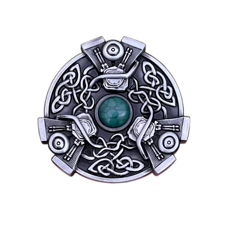 Zinc alloy Celtic engine belt buckle in western style