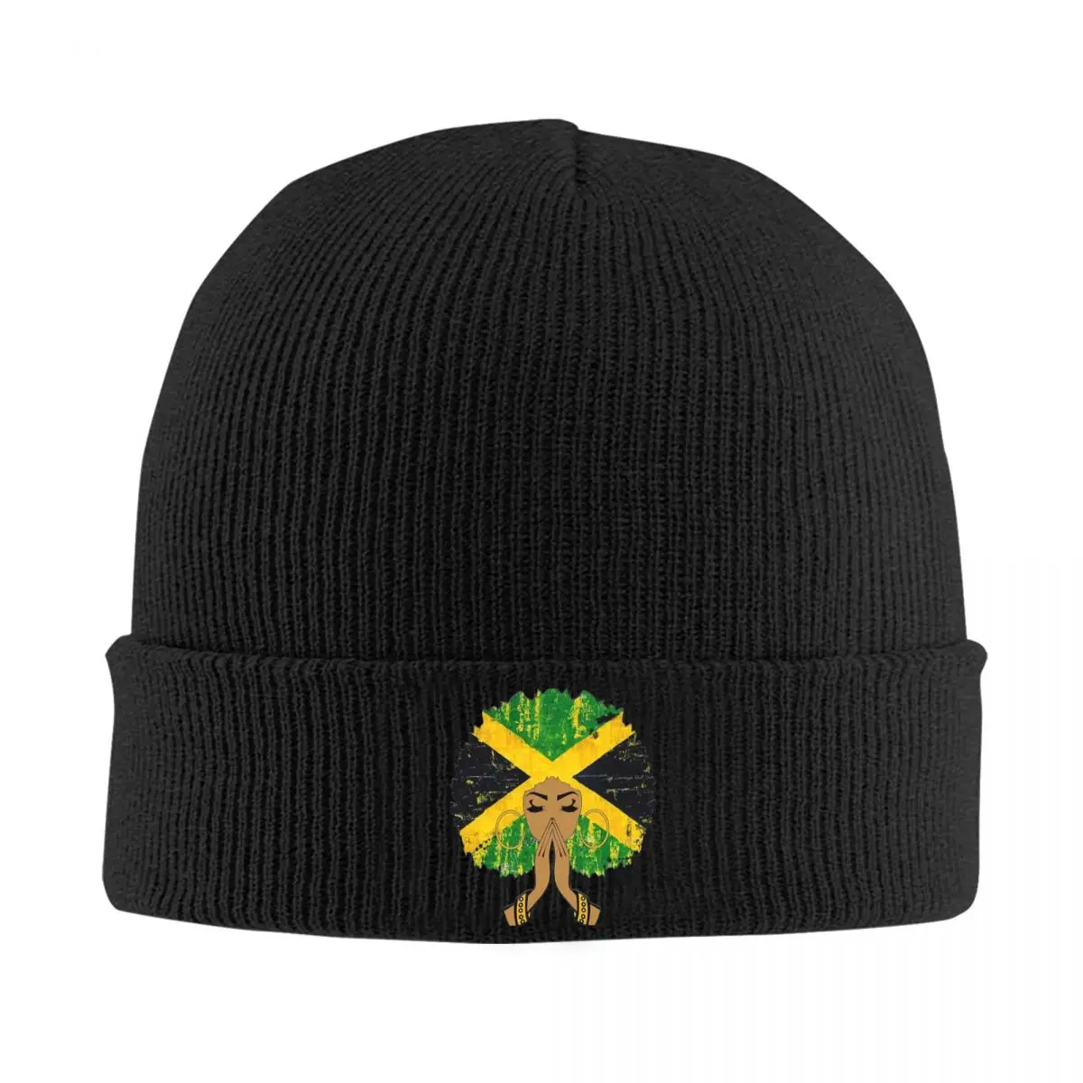 Jamaican Flag Beanie Hats Black Woman Melanin Queen Afro Fashion Caps Adult Kpop Skullies Beanies Autumn Elastic Beanie Hat