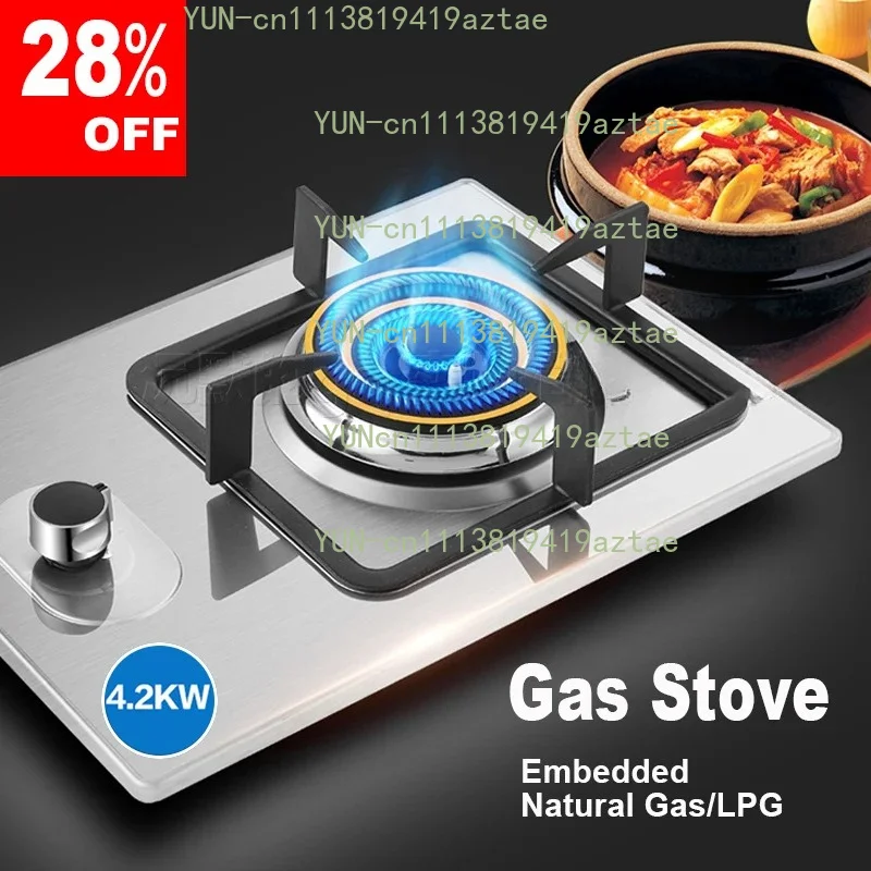 4.2 KW Gas Stove High Quality Home Single Wok Burner Stainless Steel Table Stove for Kitchen Embedded Natural Liquefied Cooktop