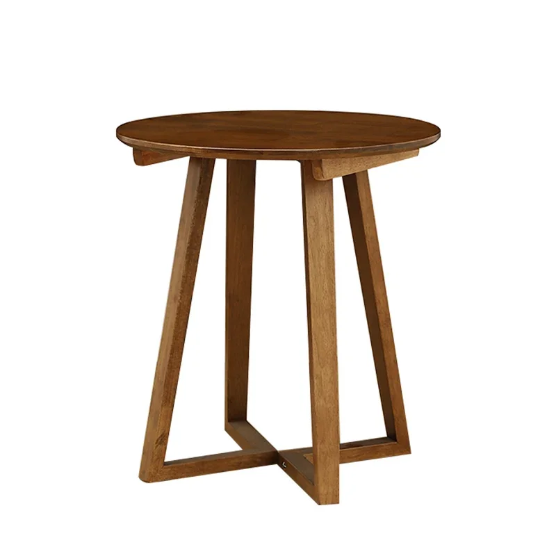 

Nordic style solid wood coffee table casual negotiation table cafe milk tea shop reception small round table