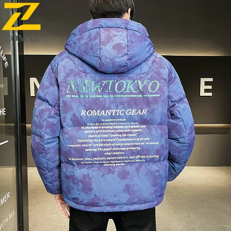 COMXZ Men Down Jacket High Fashion New Style Extreme Cold Resistant Windproof Skiing Puffer Jacket Snowy Thick Warm Parker Coat