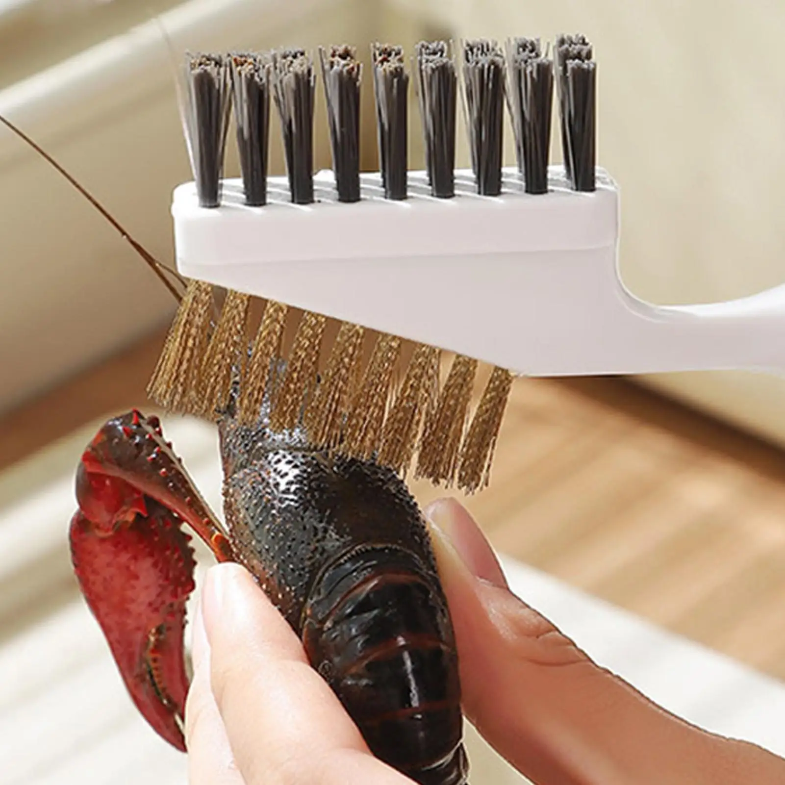Multifunctional Seafood Cleaning Brush A balone Brush Home Crayfish Cleaning Tool Long Handle Crab Clam Oyster Cleaning Brush