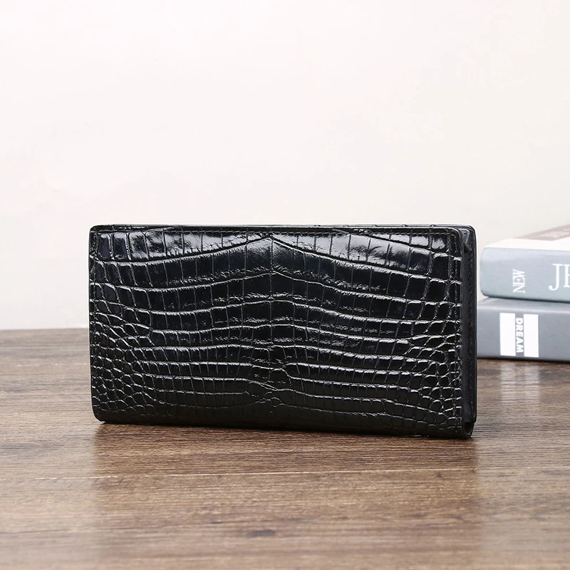 Real Genuine cowhide crocodile pattern men's leather wallet multifunctional and multi card slot men wallet men bag