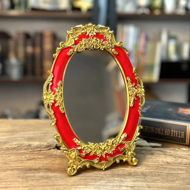 Vintage Makeup Mirror for Desktop Decoration Antique Mirror Exquisite European Style Cosmetic Mirror Bedroom Decor Wholesales