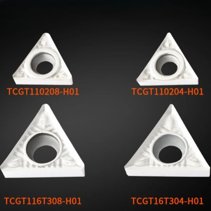 

10 Pcs TCGT110202/110204/110208/16T304/16T308-TK-H01 Aluminum Turning Inserts, Aluminum and Copper Parts Inner Hole CNC Tools