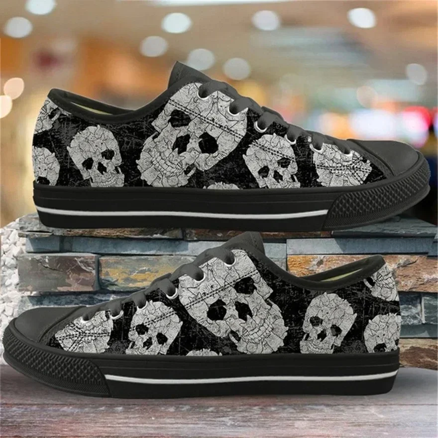 

Модные 3D-кроссовки с готическим принтом Sugar Skull, вулканизированные, мужские, низкие, повседневные, дышащие, для подростков